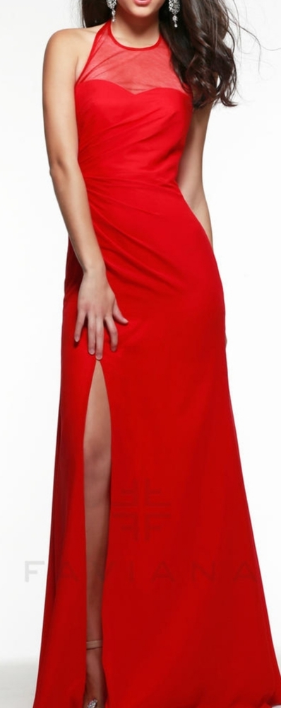 Faviana Chiffon sweetheart illusion Dress